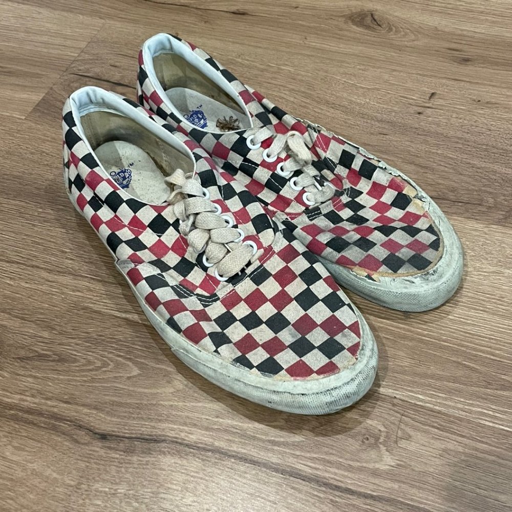 VANS mixed checkerboard authentic sneakers shoes